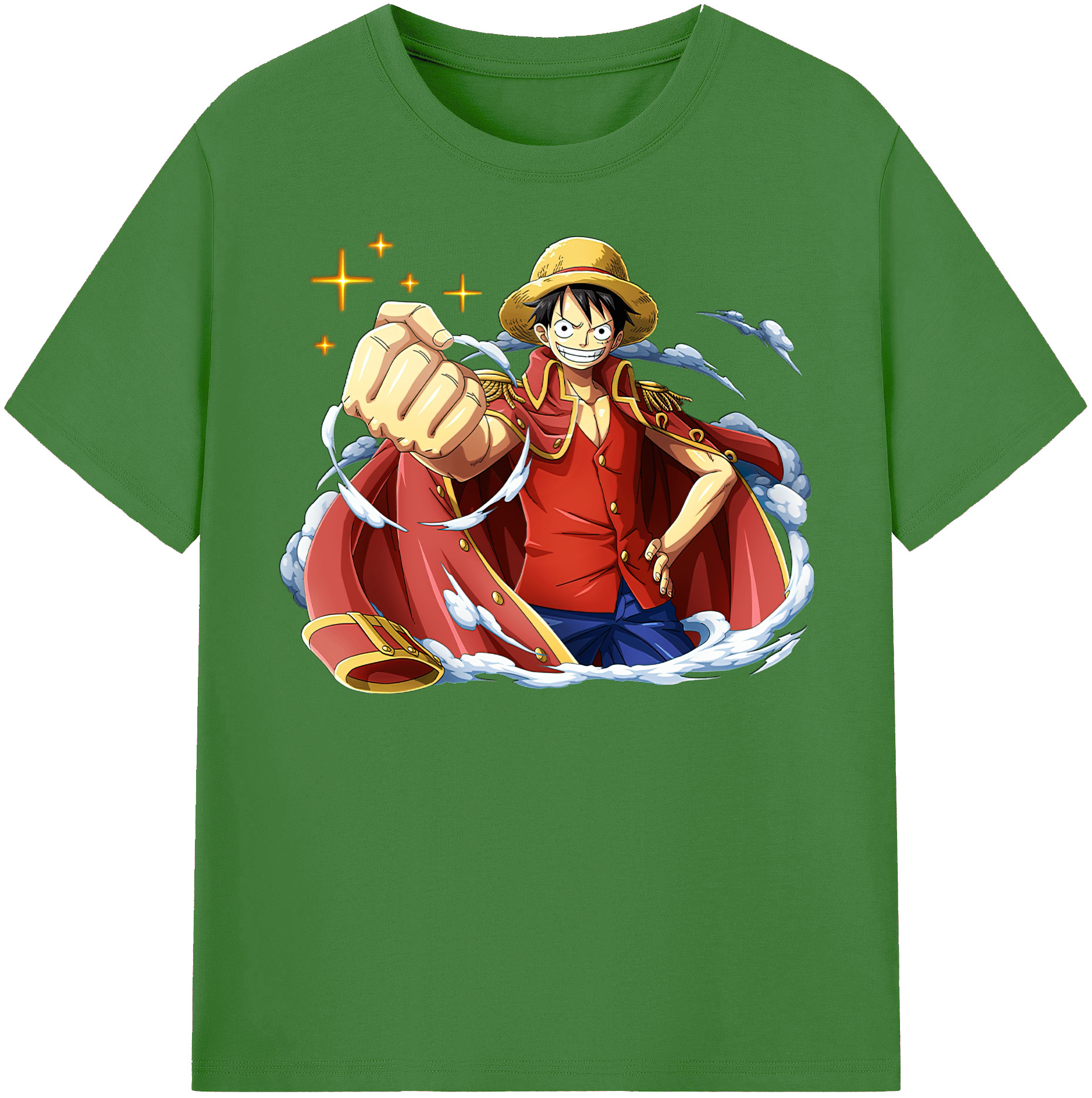 ワンピース モンキー・D・ルフィ ONE PIECE Monkey D. Luffy レディースカジュアルプリントTシャツ（綿100％）